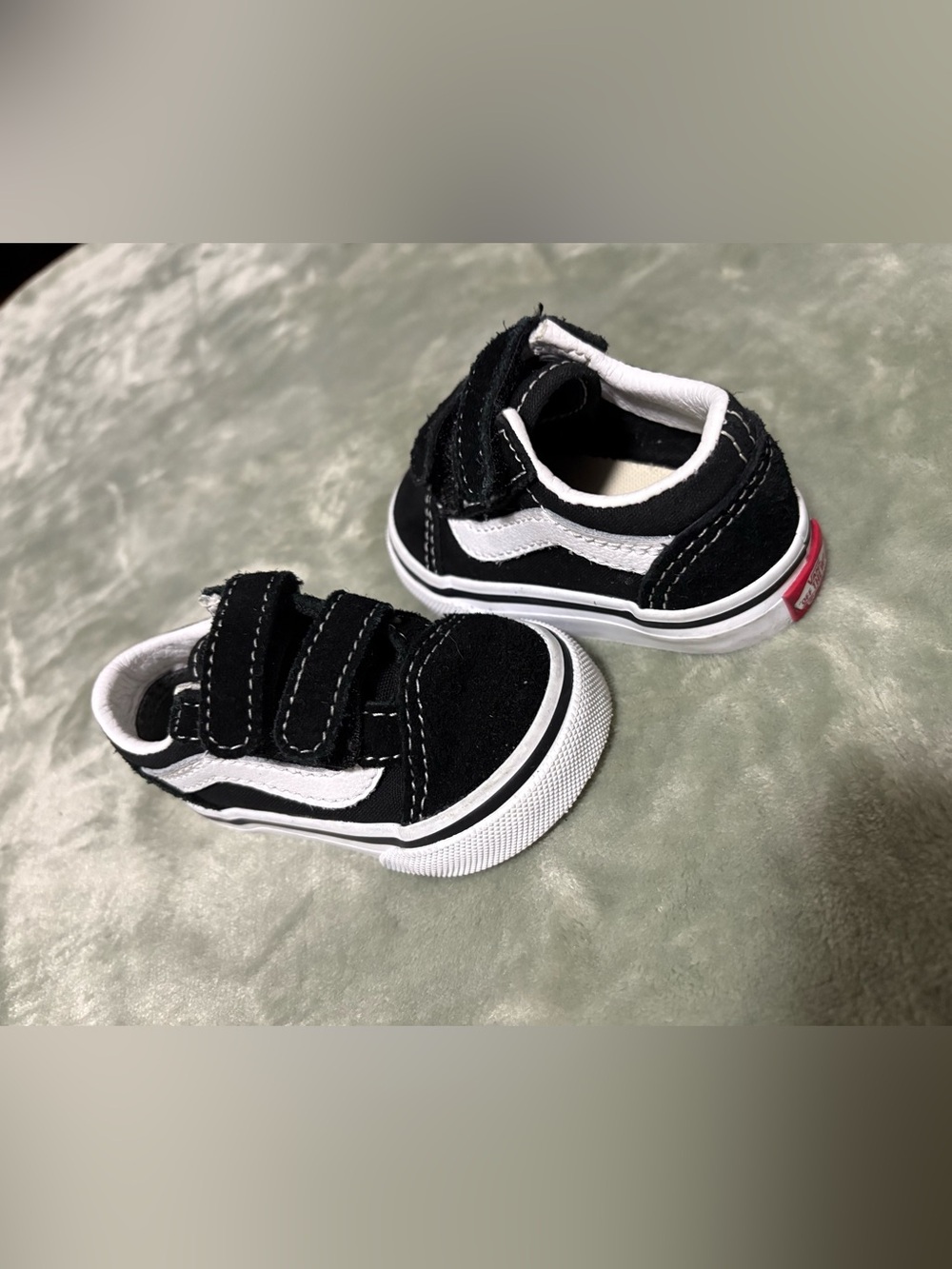 Vans Black and White Toddler Velcro Skate Sneakers